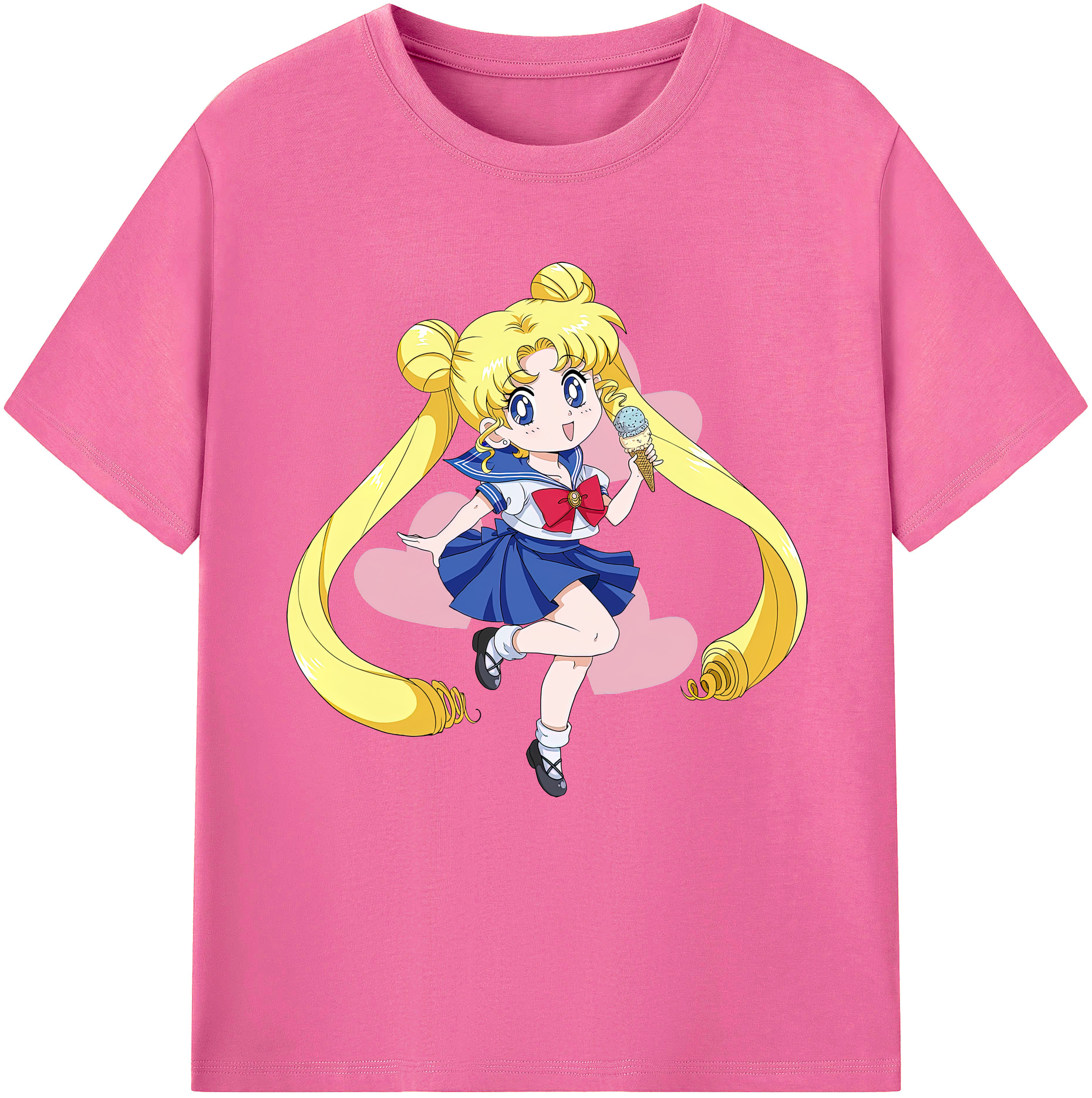 （画像用） 美少女戦士セーラームーン 愛野 美奈子 あいの みなこ Sailor Moon Aino Minako レディースカジュアルプリントTシャツ（綿100％）